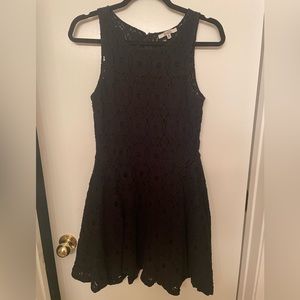 Black lace dress with transparent back and top chest